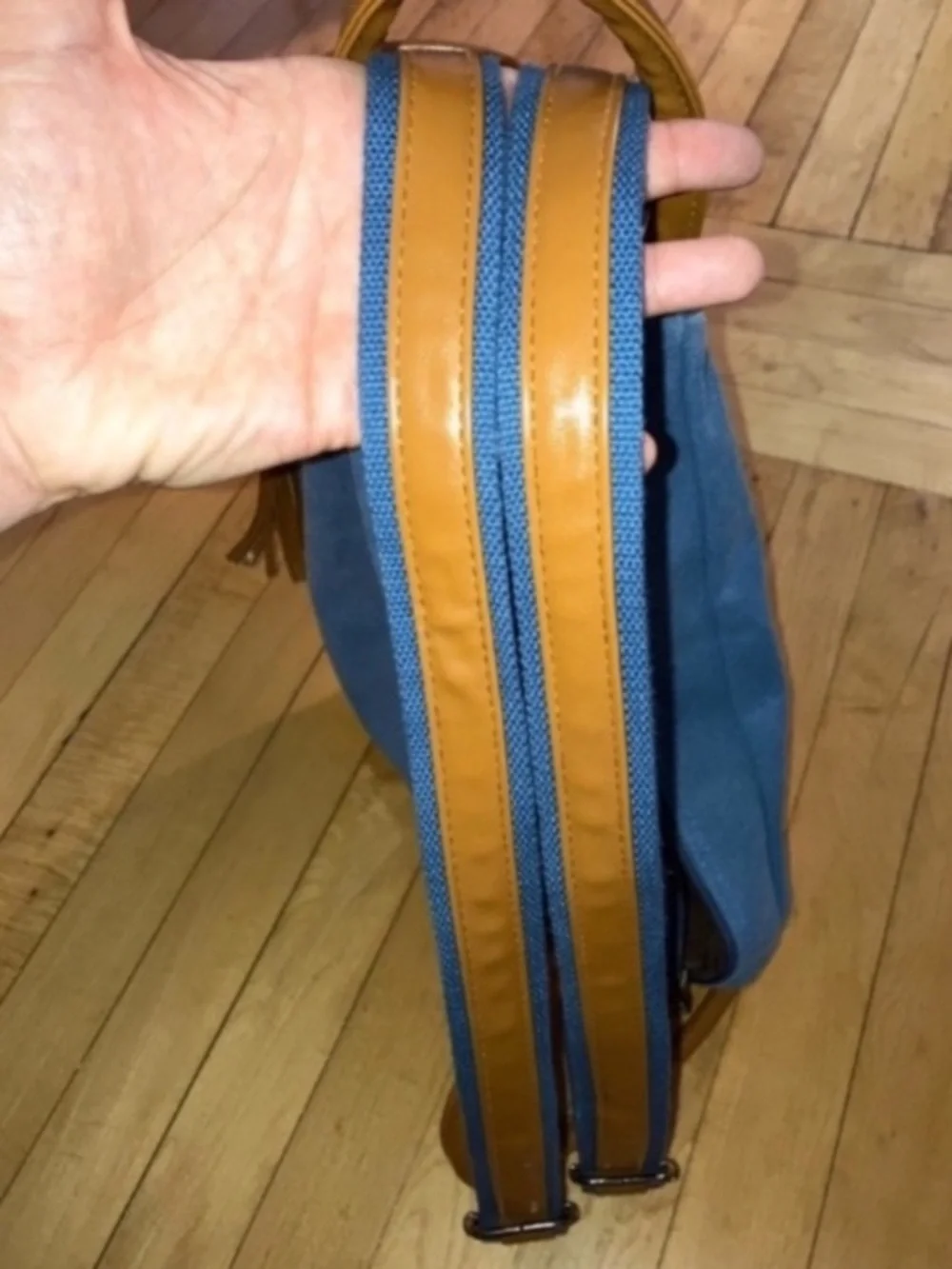 Oris Jet Setter Blue Canvas Tan Trim Small Soft Travel Backpack